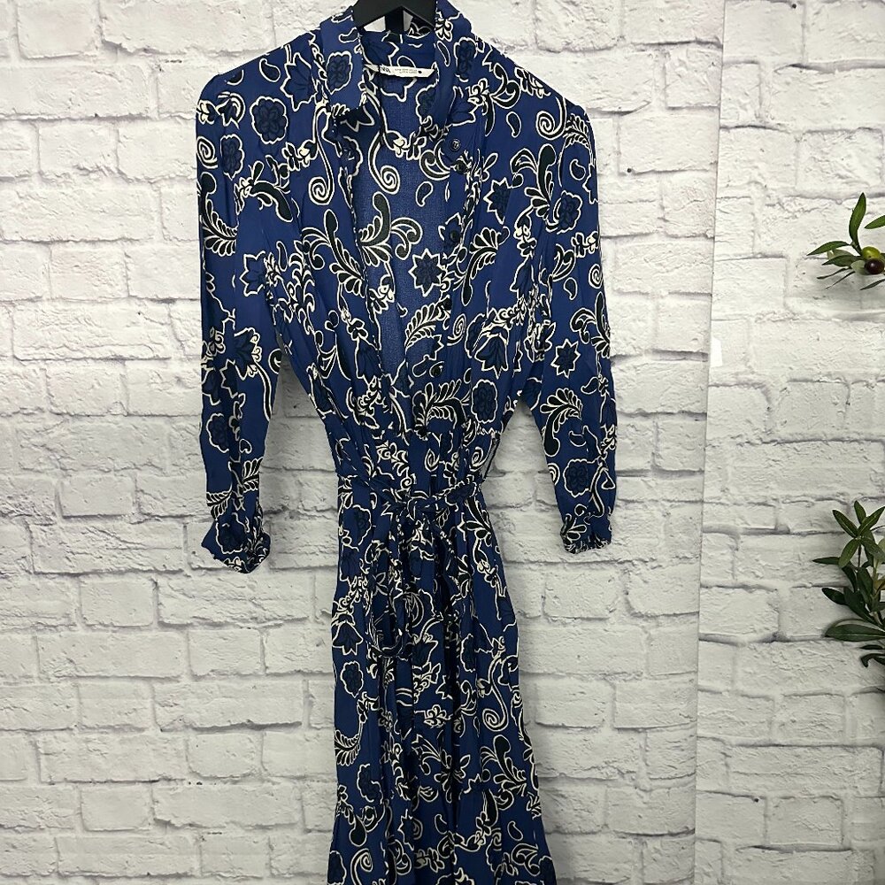 Zara Long Sleeve Printed Dress